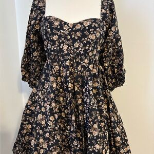 Altar'd State Black and Tan floral Dress